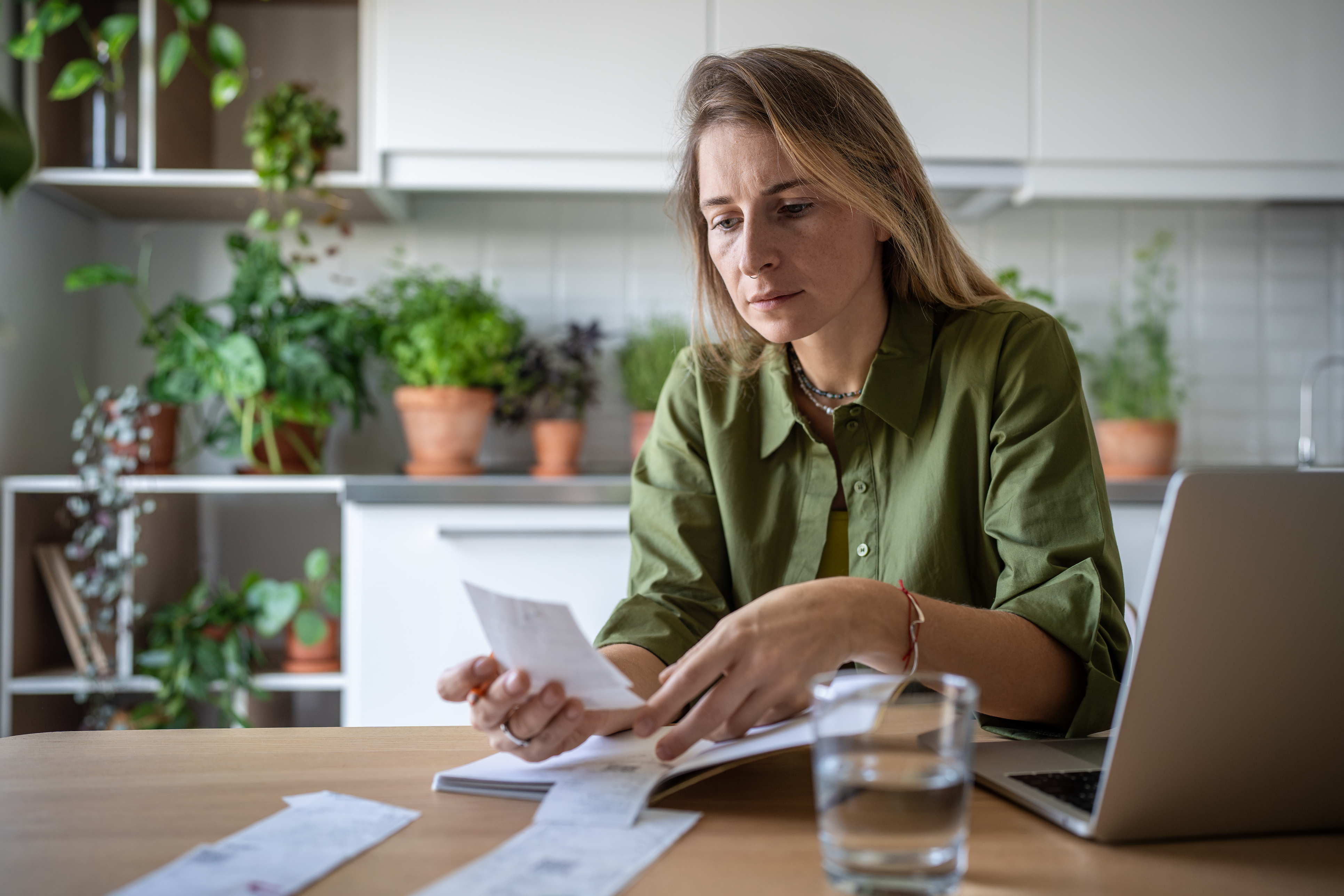 woman calculating finances