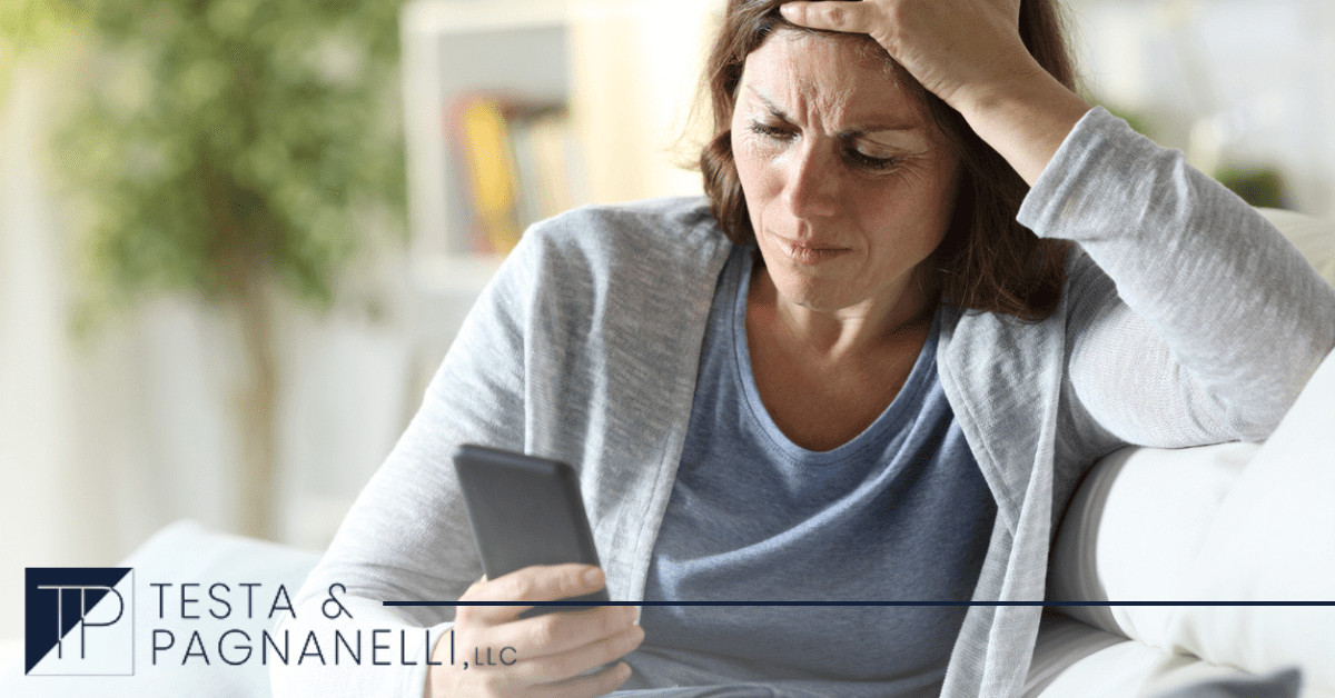 lady looking at phone